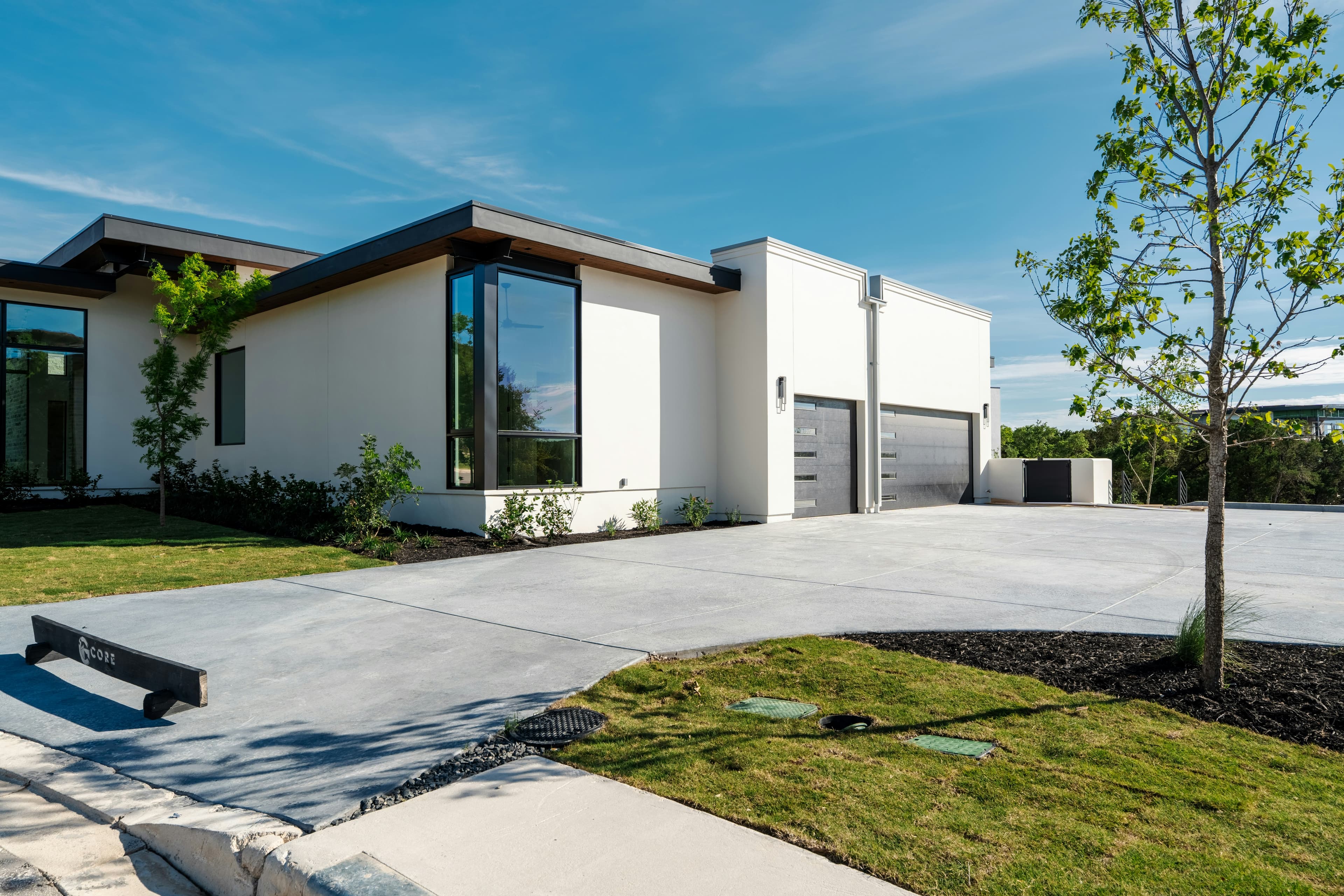 Finished driveway, wide shot
